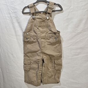 Gymboree 6-12 Mos Tan Overalls Button Crotch
